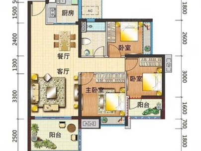 博达晴天悦 3室 2厅 108.26平米