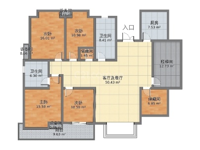 怡景花园 3室 2厅 122平米