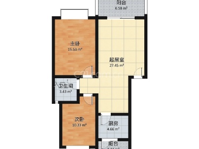 丰收菜园 2室 2厅 85平米