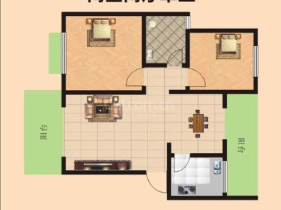 冠城江景 2室 2厅 84.21平米