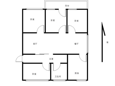 美美世界 3室 2厅 86平米