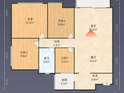 珠江愉景新城 4室 2厅 103平米