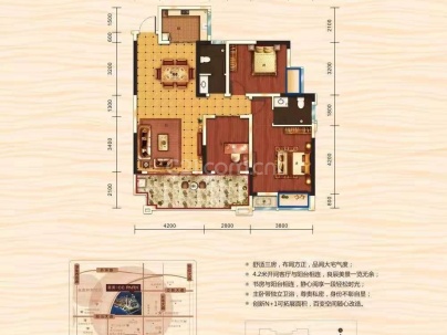 北建理想城 4室 2厅 114平米