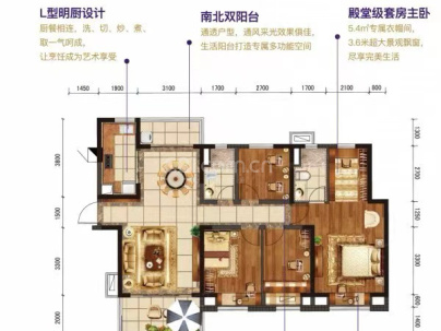 碧桂园十里江湾观澜 4室 2厅 129平米