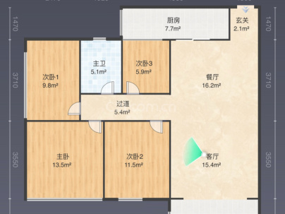 珠江愉景新城 4室 2厅 103平米