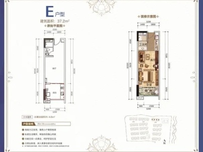 珠江愉景新城 1室 1厅 45平米