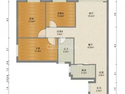 望城小区40号 3室 2厅 148.11平米