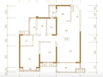 美的梧桐庄园 3室 2厅 89.6平米