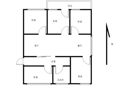 新世纪广场 3室 2厅 110平米