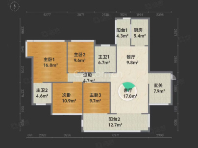 珠江云锦 5室 2厅 128平米