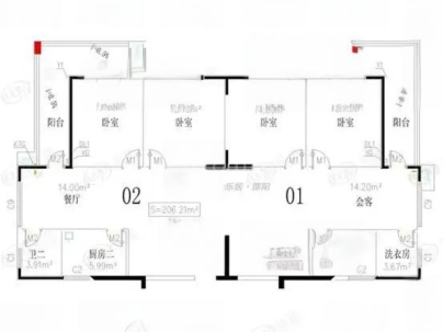 工学院教师住宅楼 4室 2厅 168.82平米