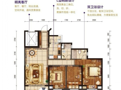 碧桂园十里江湾观澜 3室 2厅 118平米