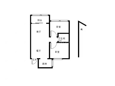 红旗小区 2室 2厅 71平米