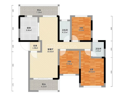 衡祁路附48号 3室 1厅 88平米