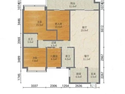 广电花园 4室 2厅 140平米