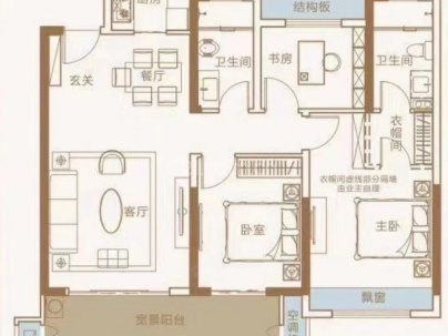 合福小区 3室 2厅 110平米