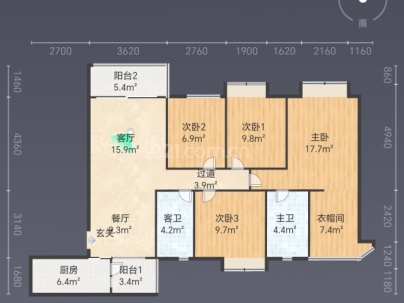 碧桂园悠澜湾 4室 2厅 140平米