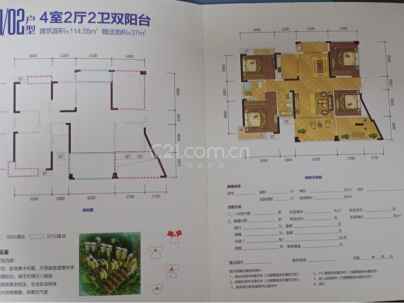 庆龙新视界 4室 2厅 115平米