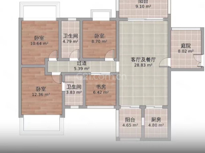 奥园铂誉府 4室 2厅 133.7平米