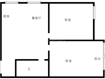 梦湖书苑 2室 2厅 60.64平米