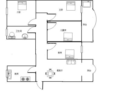 阳新湖滨花园 3室 2厅 156平米