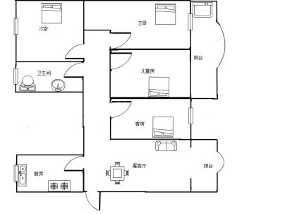阳新湖滨花园 3室 2厅 150平米