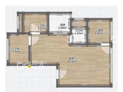 雅兴花园 3室 2厅 105平米