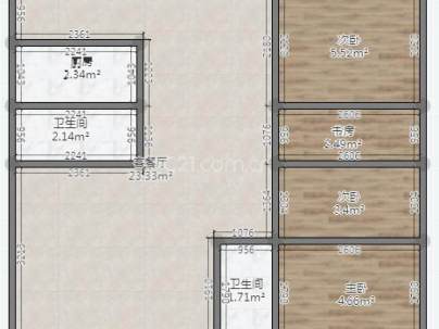 上钟小区 2室 2厅 93平米