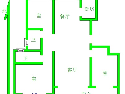 鸿鑫御景北区(市中） 3室 2厅 136平米