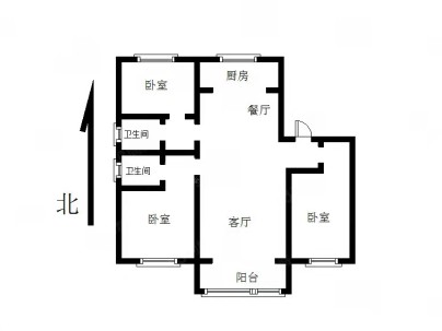 翰宏名筑 3室 2厅 136平米