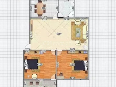 清泉小区（工行宿舍） 2室 2厅 76平米