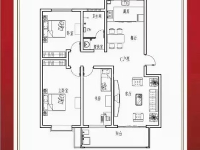 舒龙家园 3室 2厅 123.84平米