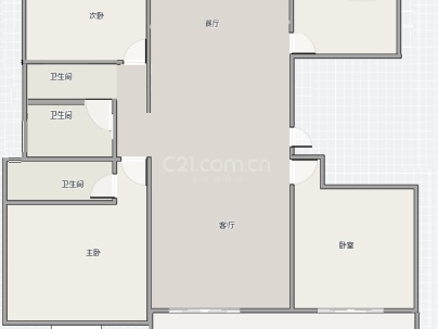 清河湾北区 3室 2厅 136平米