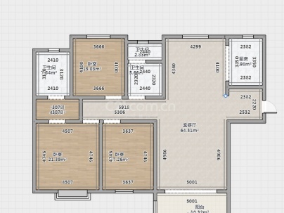 上善家园 3室 2厅 146平米