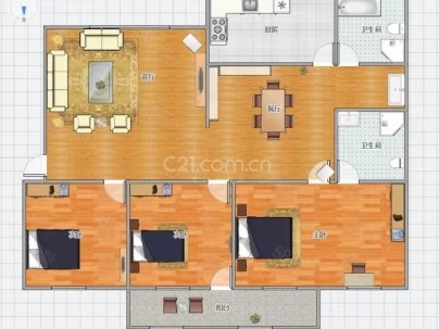 金海岸B区 3室 2厅 127平米