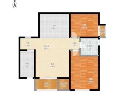 坛山小区 3室 1厅 80平米