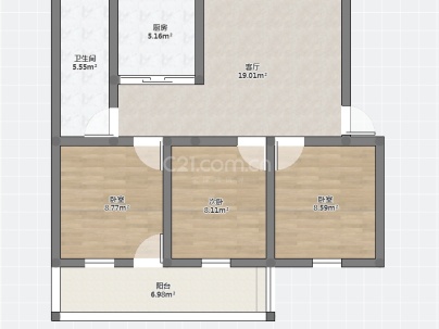 新安小区 3室 1厅 92平米