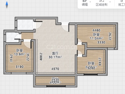 善国锦绣城A区 3室 2厅 105平米
