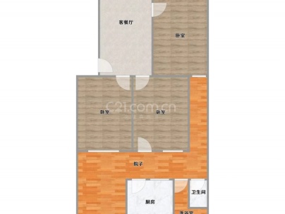 鲁东小区 3室 1厅 77平米