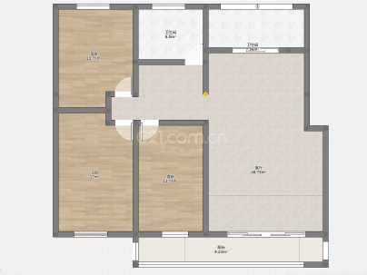 可可里小区 3室 2厅 128平米