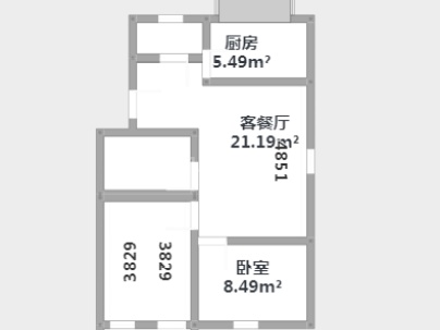 城管局宿舍 3室 1厅 80.5平米