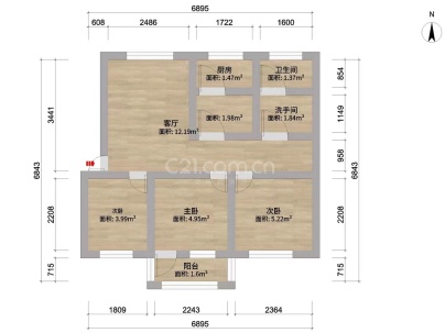 东兴小区 3室 2厅 98.87平米