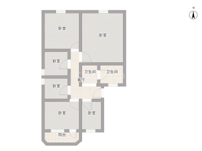 平等小区 3室 1厅 76平米