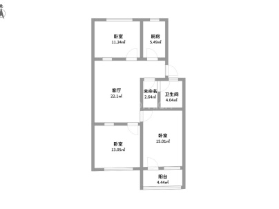 幸福南区 3室 1厅 76平米