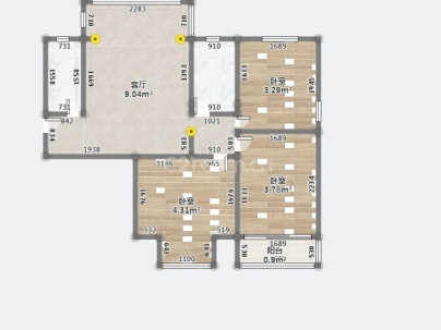 中央城A区 3室 2厅 136平米