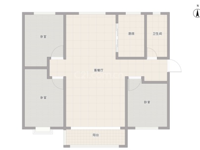 东方信华城 瑭园 3室 2厅 127平米