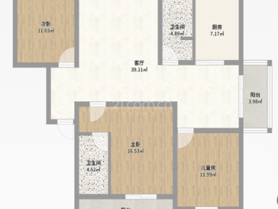 四季菁华（文华园） 3室 2厅 148.38平米