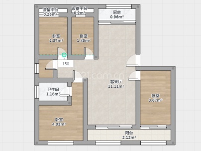 善国锦绣城B区 4室 2厅 151.47平米