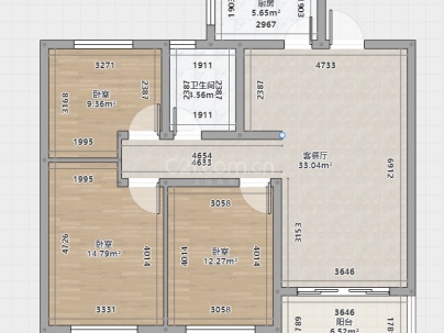 东方信华城 琭园 3室 2厅 113平米