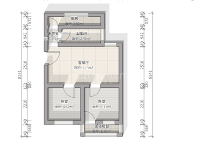 标件厂宿舍（文昌路） 2室 1厅 77平米